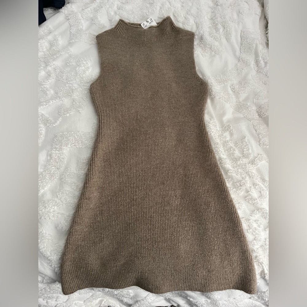 H&M Taupe Midi Knit Dress